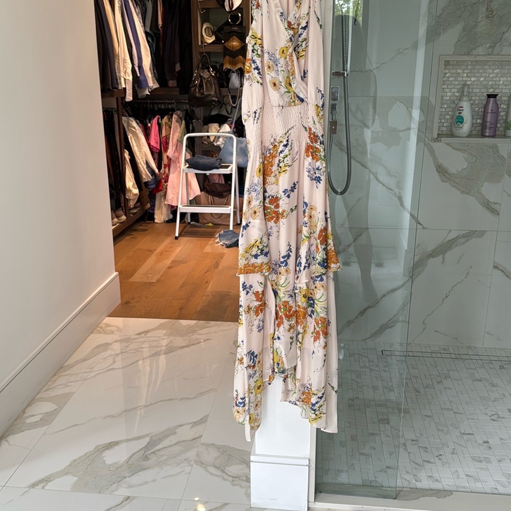 Parker Cream and Orange Accent Dress